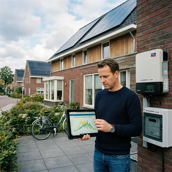 gemiddelde teruglevering zonnepanelen