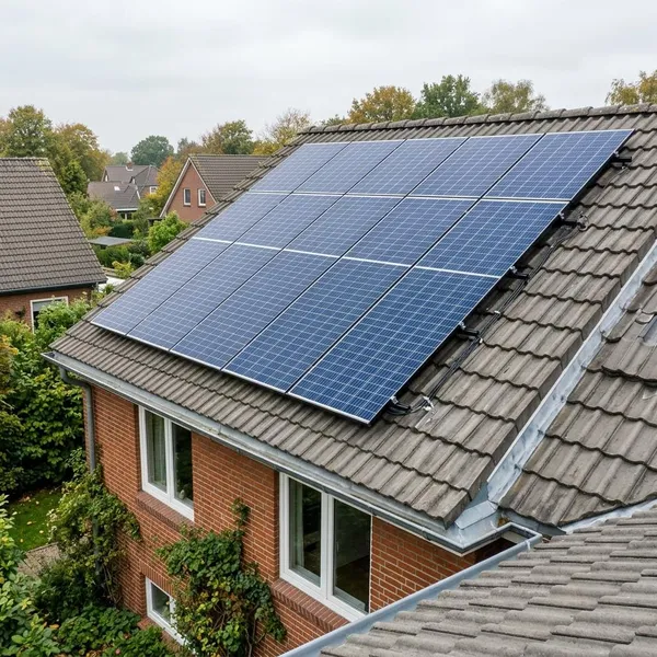 Afstand bij zonnepanelen op een schuin dak