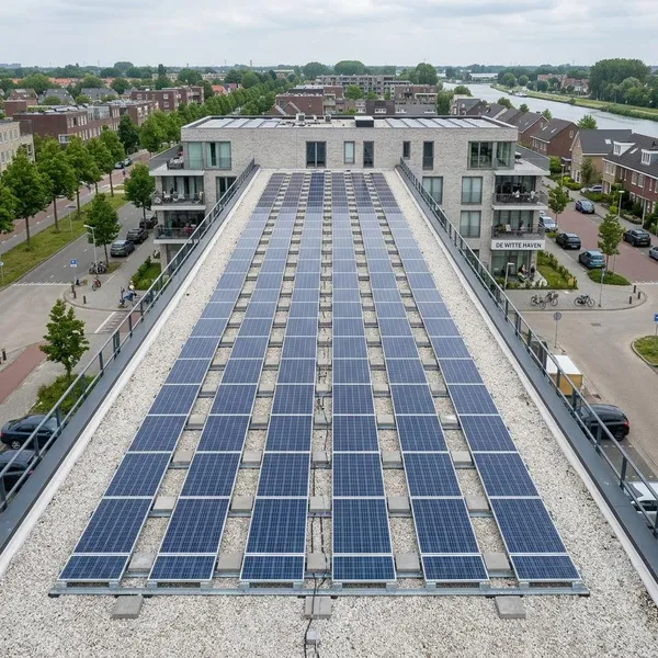 Afstand bij zonnepanelen op een schuin dak