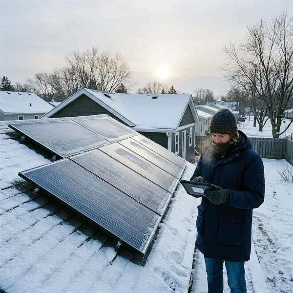 Opbrengst van meerdere zonnepanelen in de winter