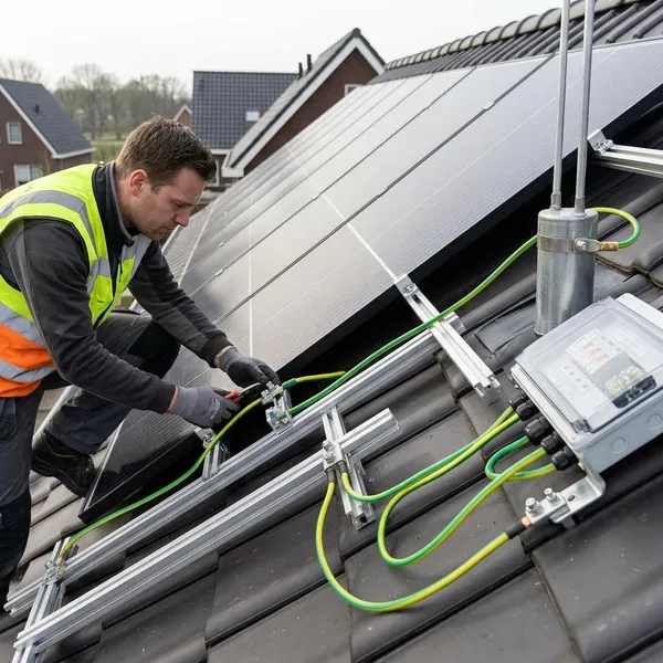 Welke delen van zonnepanelen geaard of vereffend worden