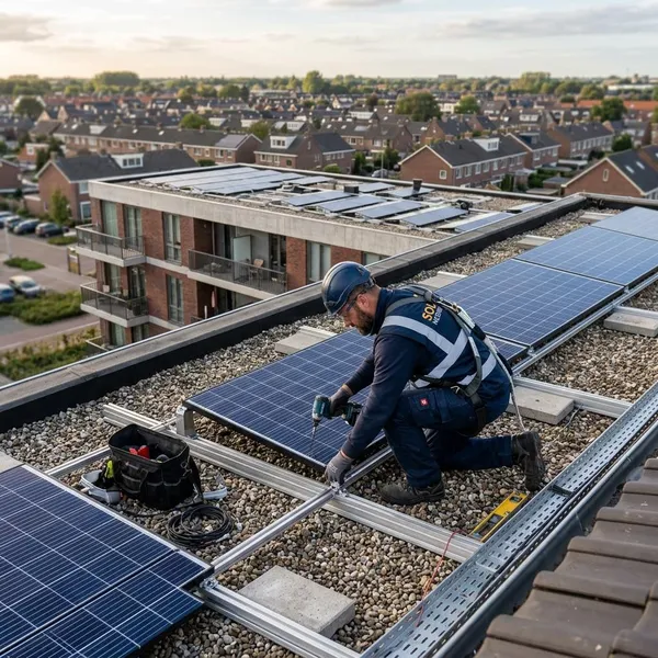 Of zonnepanelen op een plat dak geschikt zijn